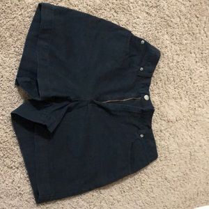 banana republic black jean shorts